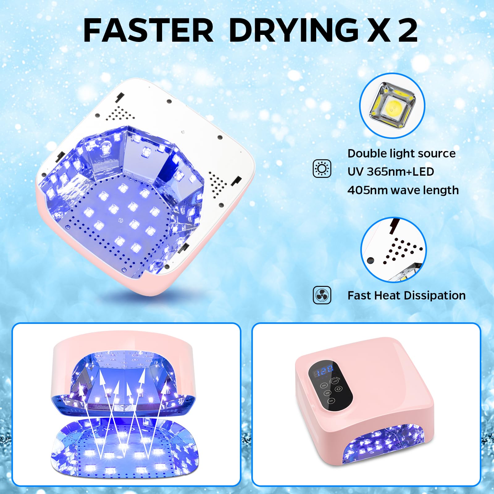 Amazon | COLORENE コードレス UV LED ネイルランプ 72W 充電式ネイル
